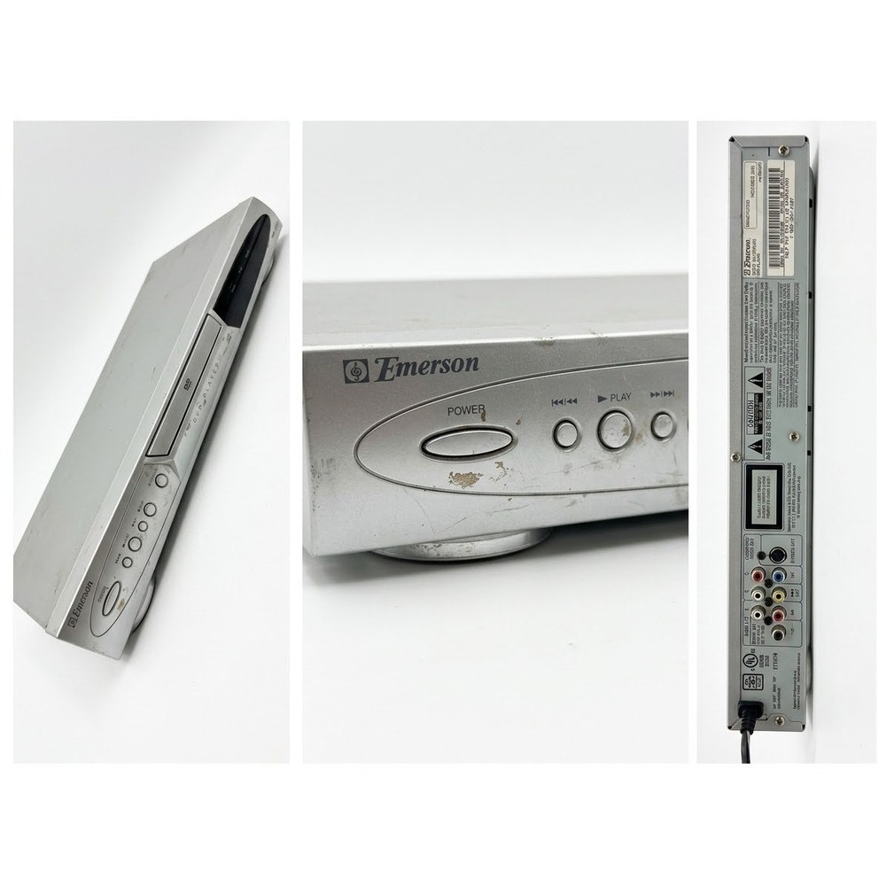 Emerson EWD2204 DVD Player Silver Compact Home Media Disc Player Composite Out